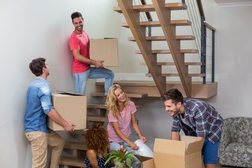 Secure loading of furniture into a van with careful packing