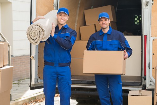 Moving boxes and furniture during a Paddington relocation
