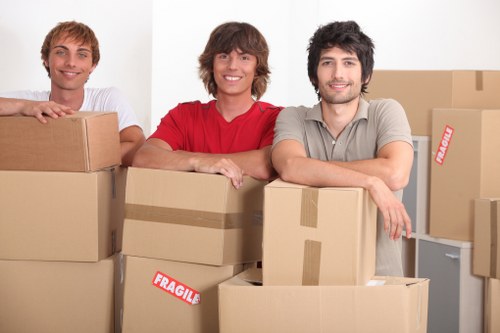 Packed boxes and moving supplies prepared for urgent removals